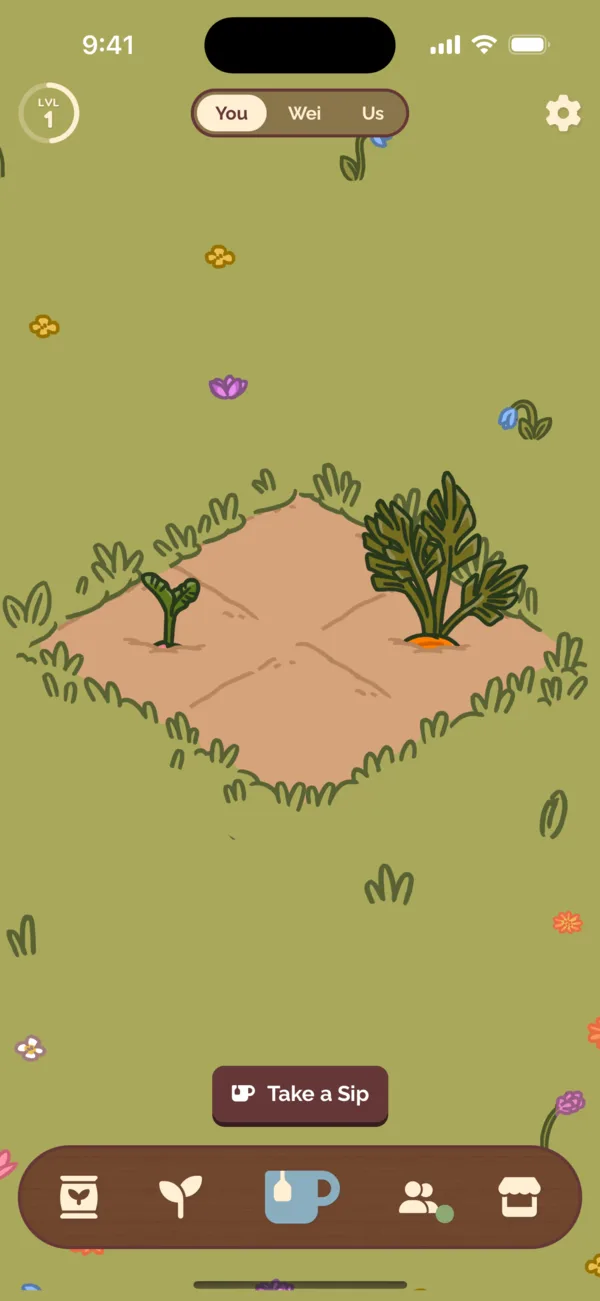 A garden growing behind the cafe