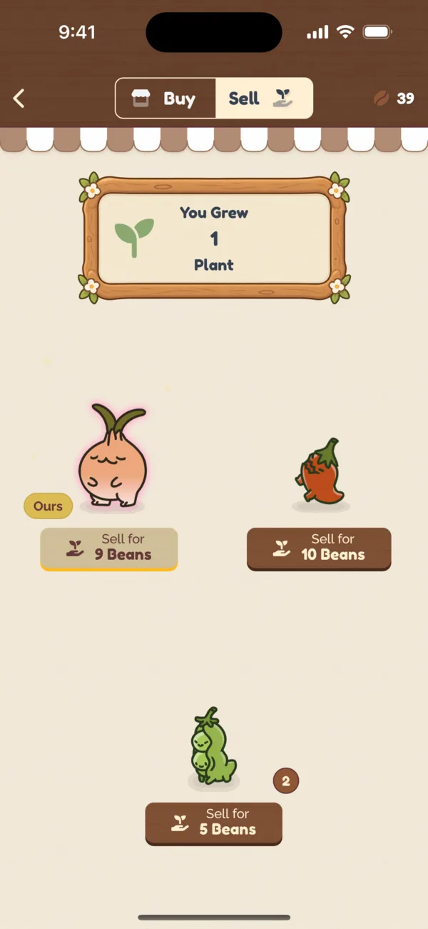 Sold, for 3 more Beans