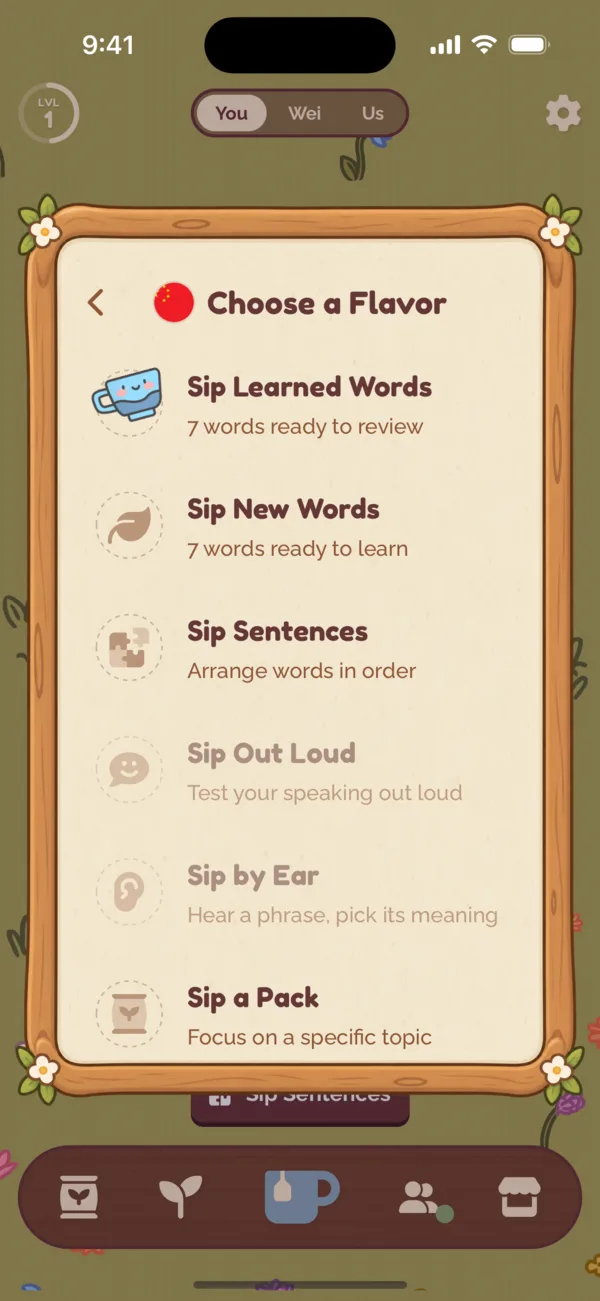 Choose a flavor of Sip